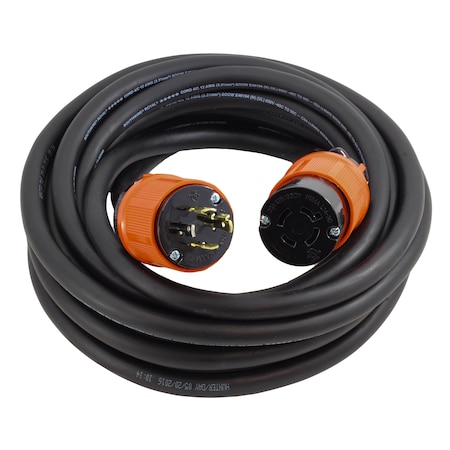 Ac Works SOOW; Cold Weather Extension Cord, 12 AWG, Indoor/Outdoor, 12/4, 1 Outlets, L14-20R, Black, Rubber L1420PR-050